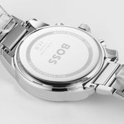  Shop Authentic Hugo Boss Trace Chronograph Red Dial Silver Steel Strap Watch For Men - 1514004 - Luxxuri