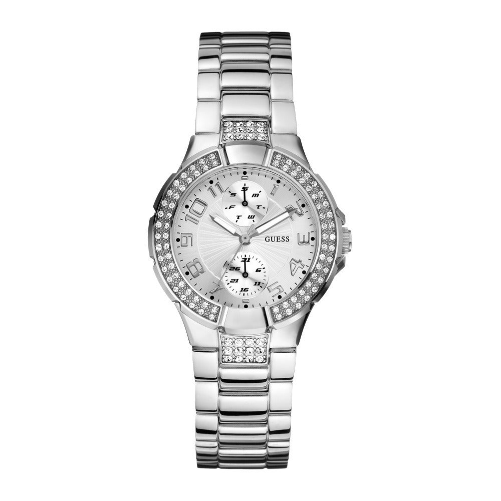  Shop Authentic Guess Mini Prism Diamonds Silver Dial Silver Steel Strap Watch for Women - W12638L1 - Luxxuri