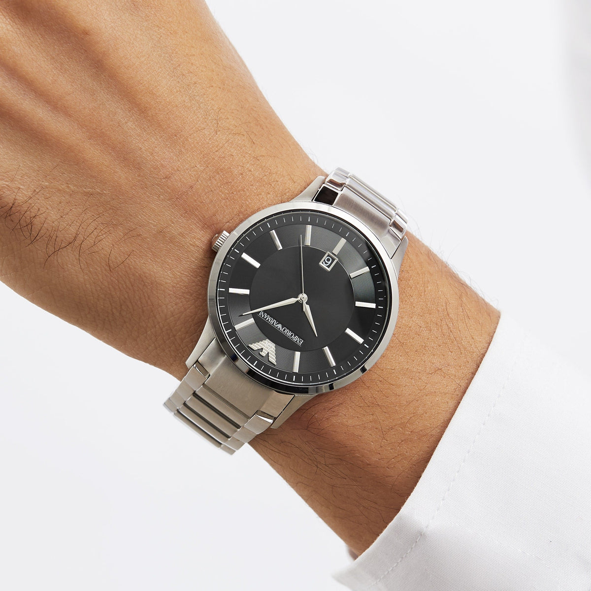  Shop Authentic Emporio Armani Renato Quartz Black Dial Silver Steel Strap Watch For Men - AR11181 - Luxxuri