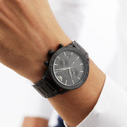  Shop Authentic Emporio Armani Mario Chronograph Black Dial Black Steel Strap Watch For Men - AR11242 - Luxxuri