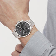  Shop Authentic Tommy Hilfiger Kane Black Dial Silver Mesh Bracelet Watch for Men - 1710402 - Luxxuri