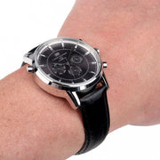  Shop Authentic Tommy Hilfiger Harrison Chronograph Black Dial Black Leather Strap Watch for Men - 1790875 - Luxxuri