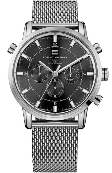  Shop Authentic Tommy Hilfiger Harrison Quartz Grey Dial Silver Mesh Bracelet Watch for Men - 1790877 - Luxxuri