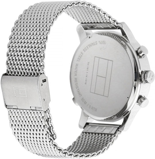  Shop Authentic Tommy Hilfiger Harrison Quartz Grey Dial Silver Mesh Bracelet Watch for Men - 1790877 - Luxxuri