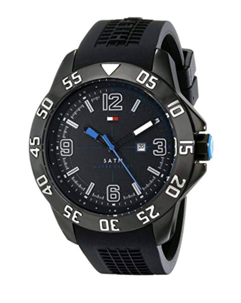  Shop Authentic Tommy Hilfiger Sport Multifunction Black Dial Black Rubber Strap Watch for Men - 1790983 - Luxxuri