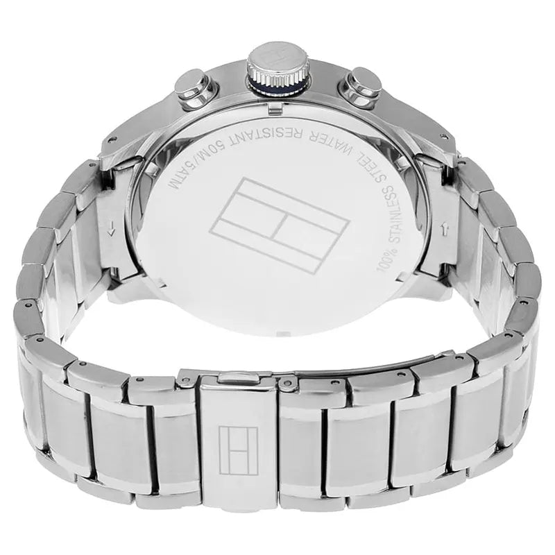  Shop Authentic Tommy Hilfiger Trent Chronograph Blue Dial Silver Steel Strap Watch for Men - 1791053 - Luxxuri