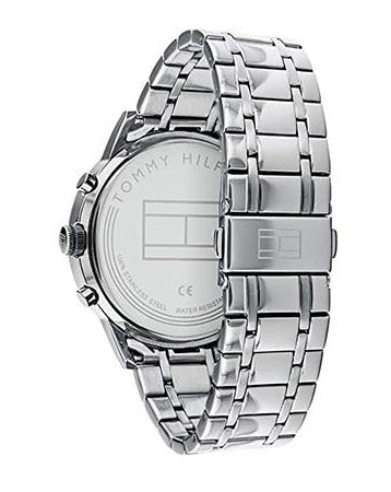  Shop Authentic Tommy Hilfiger Trent Chronograph Black Dial Silver Steel Strap Watch for Men - 1791054 - Luxxuri