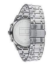  Shop Authentic Tommy Hilfiger Trent Chronograph Black Dial Silver Steel Strap Watch for Men - 1791054 - Luxxuri