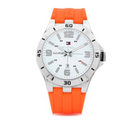  Shop Authentic Tommy Hilfiger Analog White Dial Orange Rubber Strap Watch for Men - 1791063 - Luxxuri