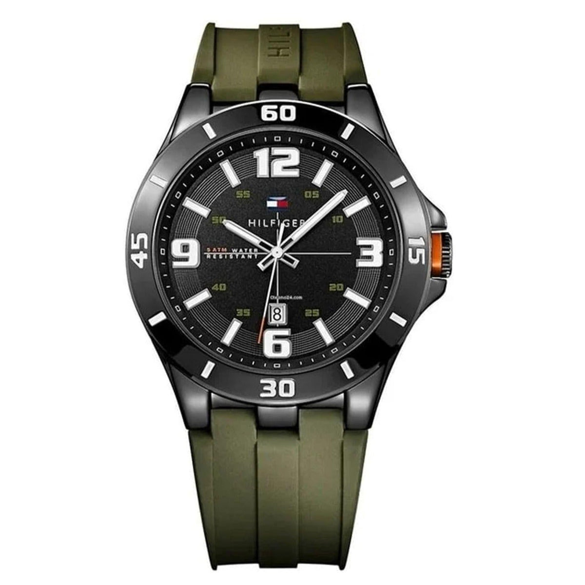  Shop Authentic Tommy Hilfiger Drew Black Dial Green Rubber Strap Watch for Men - 1791065 - Luxxuri