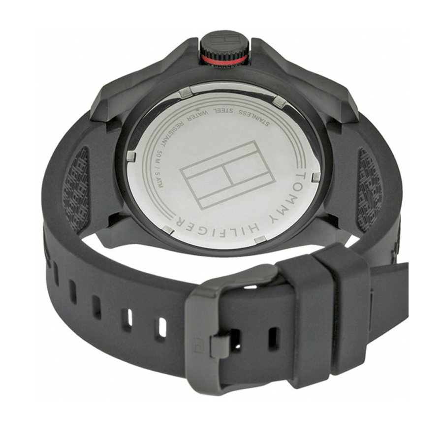  Shop Authentic Tommy Hilfiger Windsurf Black Dial Black Rubber Strap Watch for Men- 1791114 - Luxxuri