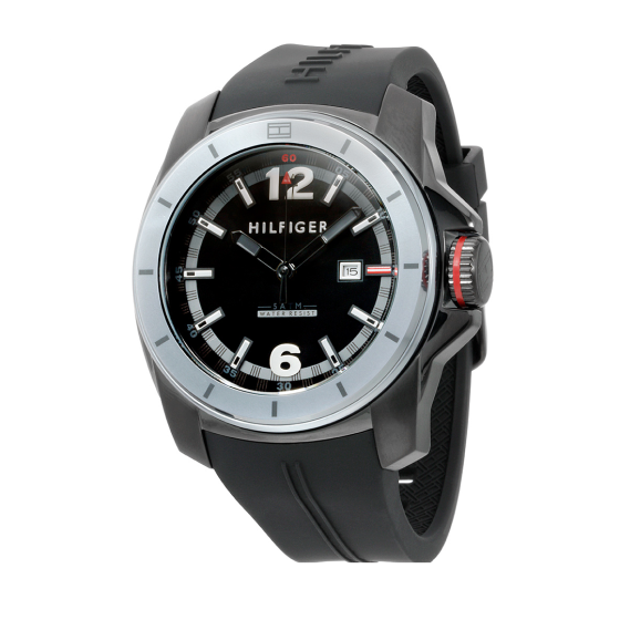  Shop Authentic Tommy Hilfiger Windsurf Black Dial Black Rubber Strap Watch for Men- 1791114 - Luxxuri