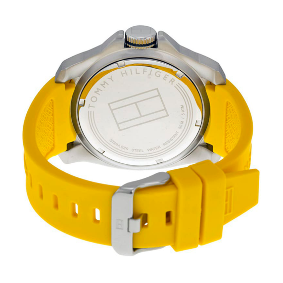  Shop Authentic Tommy Hilfiger Windsurf White Dial Yellow Rubber Strap Watch for Men - 1791115 - Luxxuri