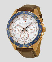  Shop Authentic Tommy Hilfiger Luke Quartz White Dial Brown Leather Strap Watch for Men - 1791118 - Luxxuri