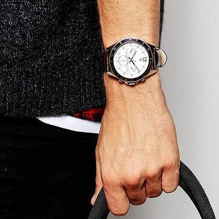  Shop Authentic Tommy Hilfiger Luke Quartz White Dial Brown Leather Strap Watch for Men - 1791118 - Luxxuri