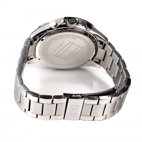 Shop Authentic Tommy Hilfiger Luke Chronograph Black Dial Silver Steel Strap Watch for Men - 1791104 - Luxxuri
