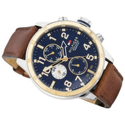  Shop Authentic Tommy Hilfiger Sport Multifunction Blue Dial Brown Leather Strap Watch for Men - 1791137 - Luxxuri