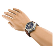  Shop Authentic Tommy Hilfiger Sport Multifunction Blue Dial Brown Leather Strap Watch for Men - 1791137 - Luxxuri