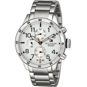  Shop Authentic Tommy Hilfiger Trent Multifunction White Dial Silver Steel Strap Watch for Men - 1791140 - Luxxuri