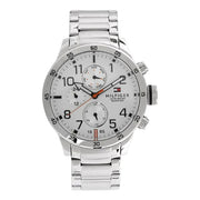  Shop Authentic Tommy Hilfiger Trent Multifunction White Dial Silver Steel Strap Watch for Men - 1791140 - Luxxuri