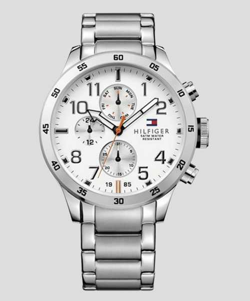 Shop Authentic Tommy Hilfiger Trent Multifunction White Dial Silver Steel Strap Watch for Men - 1791140 - Luxxuri