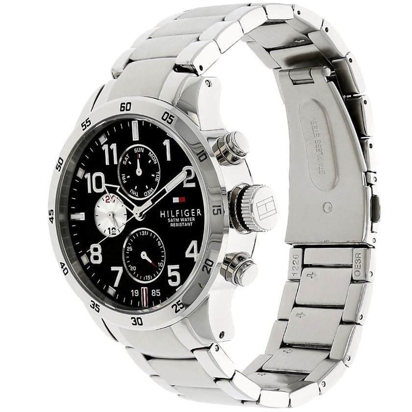  Shop Authentic Tommy Hilfiger Cool Sport Multifunction Black Dial Silver Steel Strap Watch for Men - 1791141 - Luxxuri