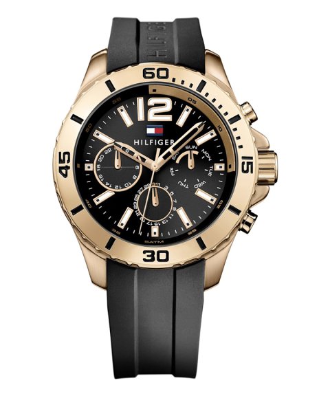  Shop Authentic Tommy Hilfiger Sport Multifunction Black Dial Black Rubber Strap Watch for Men - 1791145 - Luxxuri