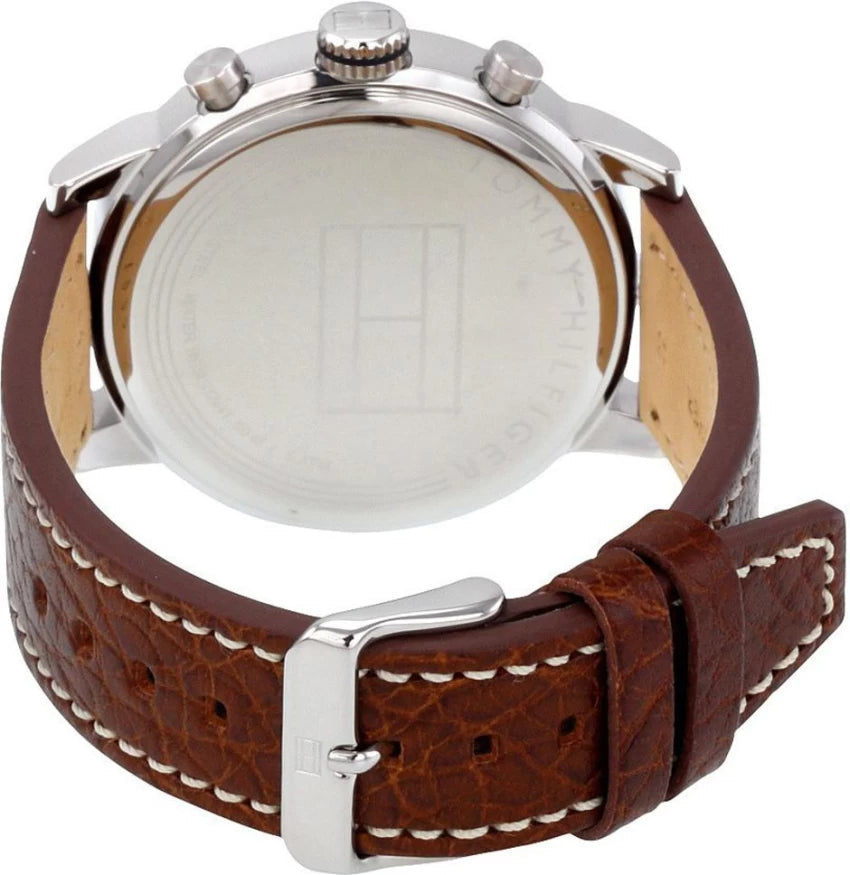  Shop Authentic Tommy Hilfiger Jake Multifunction White Dial Brown Leather Strap Watch for Men - 1791230 - Luxxuri