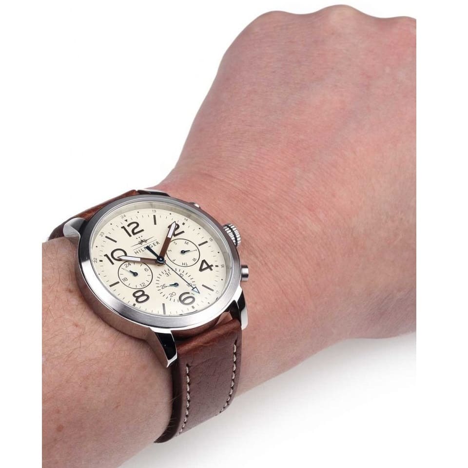  Shop Authentic Tommy Hilfiger Jake Multifunction White Dial Brown Leather Strap Watch for Men - 1791230 - Luxxuri