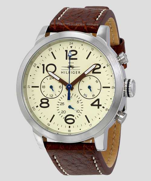  Shop Authentic Tommy Hilfiger Jake Multifunction White Dial Brown Leather Strap Watch for Men - 1791230 - Luxxuri