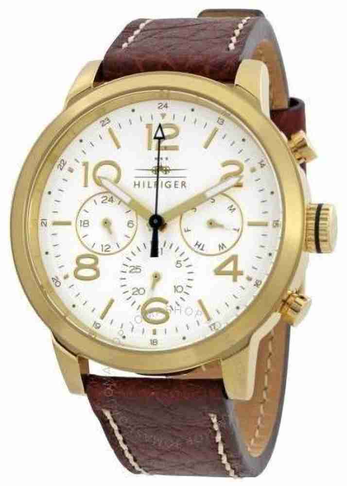  Shop Authentic Tommy Hilfiger Jake Quartz White Dial Brown Leather Strap Watch for Men - 1791231 - Luxxuri