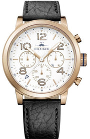 Shop Authentic Tommy Hilfiger Jake Multifunction White Dial Black Leather Strap Watch for Men - 1791236 - Luxxuri