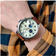  Shop Authentic Tommy Hilfiger Jackson Multi-Function Silver Dial Brown Leather Strap Watch for Men - 1791239 - Luxxuri