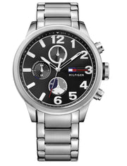  Shop Authentic Tommy Hilfiger Jackson Quartz Black Dial Silver Steel Strap Watch for Men - 1791243 - Luxxuri