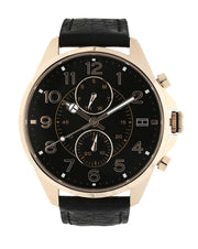  Shop Authentic Tommy Hilfiger Dean Chronograph Quartz Black Dial Black Leather Strap Watch for Men - 1791273 - Luxxuri