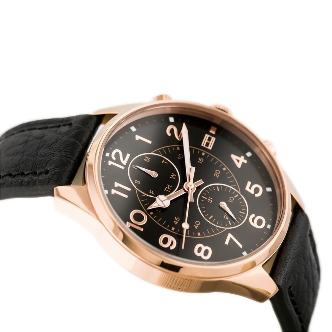  Shop Authentic Tommy Hilfiger Dean Chronograph Quartz Black Dial Black Leather Strap Watch for Men - 1791273 - Luxxuri