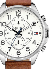  Shop Authentic Tommy Hilfiger Dean Quartz Multifunction White Dial Brown Leather Strap Watch for Men - 1791274 - Luxxuri