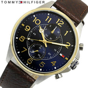  Shop Authentic Tommy Hilfiger Dean Multifunctional Blue Dial Brown Leather Strap Watch for Men - 1791275 - Luxxuri