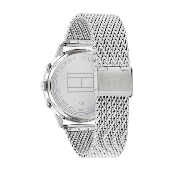 Shop Authentic Tommy Hilfiger Dean Chronograph White Dial Silver Mesh Bracelet Watch for Men - 1791277 - Luxxuri