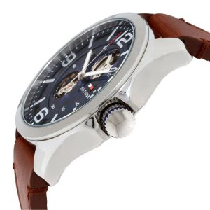  Shop Authentic Tommy Hilfiger Bruce Analog Blue Dial Brown Leather Strap Watch for Men - 1791278 - Luxxuri