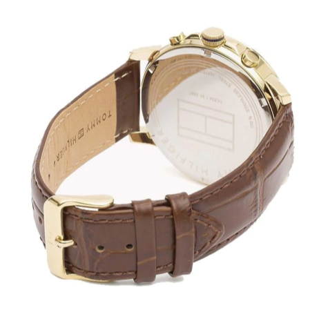  Shop Authentic Tommy Hilfiger Keagan Quartz Silver Dial Brown Leather Strap Watch for Men - 1791291 - Luxxuri
