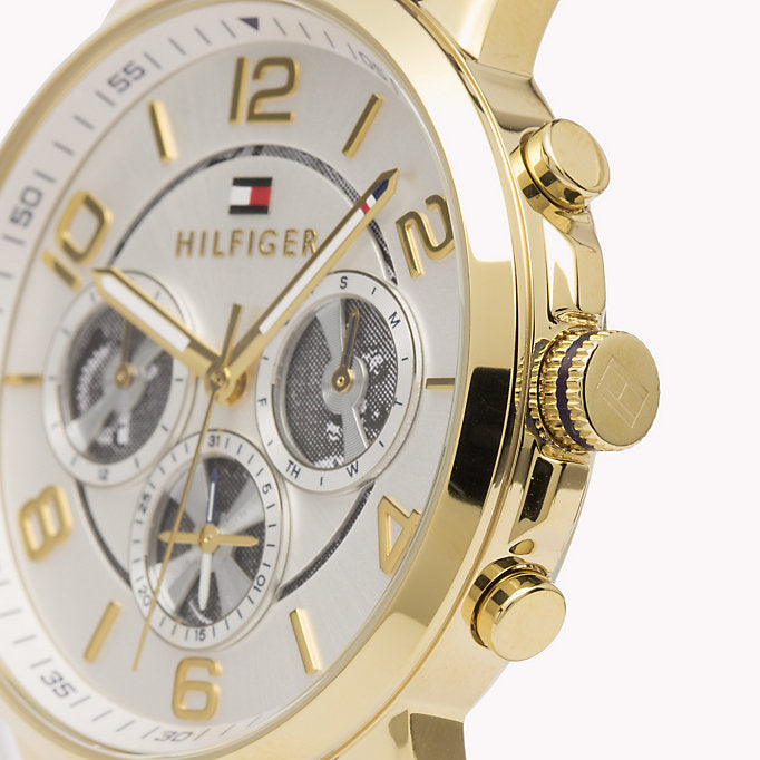  Shop Authentic Tommy Hilfiger Keagan Quartz Silver Dial Brown Leather Strap Watch for Men - 1791291 - Luxxuri