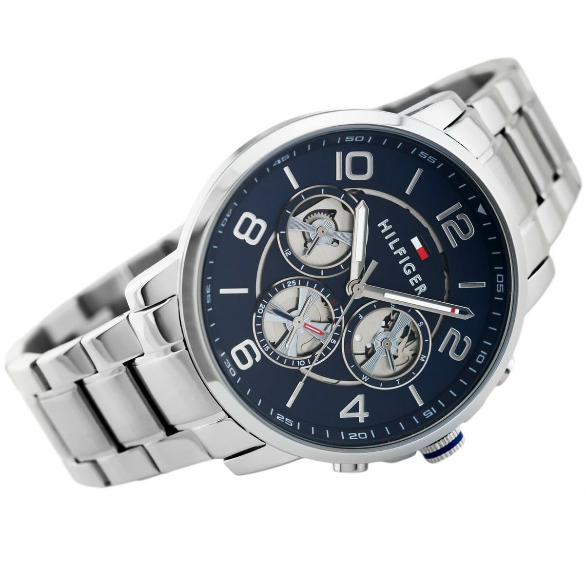  Shop Authentic Tommy Hilfiger Keagan Blue Dial Silver Steel Strap Watch for Men - 1791293 - Luxxuri