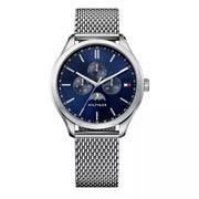  Shop Authentic Tommy Hilfiger Oliver Quartz Blue Dial Silver Mesh Bracelet Watch for Men - 1791302 - Luxxuri