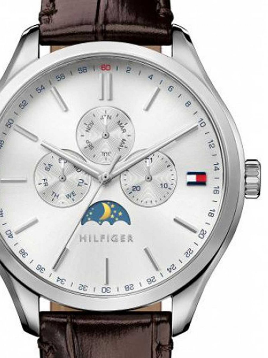  Shop Authentic Tommy Hilfiger Oliver Quartz White Dial Brown Leather Strap Watch for Men - 1791304 - Luxxuri
