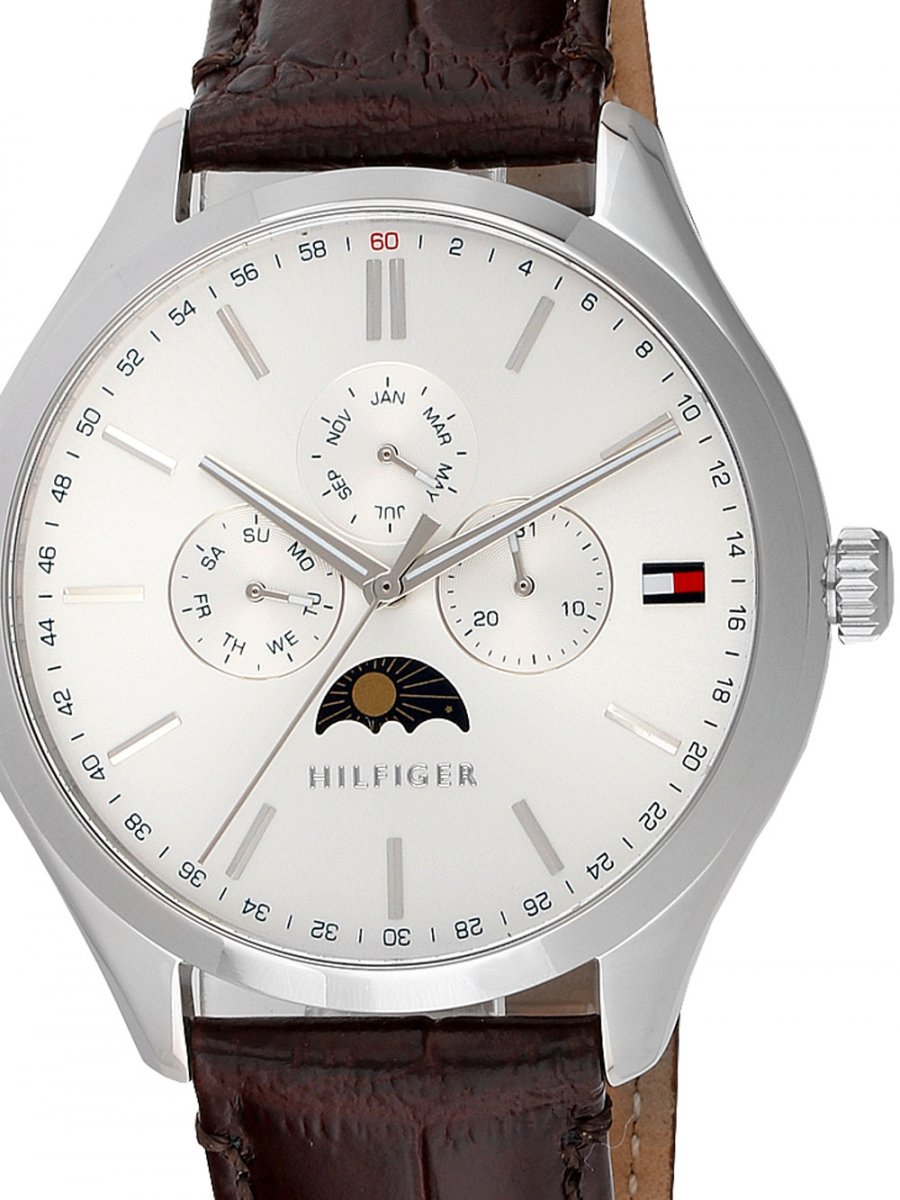  Shop Authentic Tommy Hilfiger Oliver Quartz White Dial Brown Leather Strap Watch for Men - 1791304 - Luxxuri