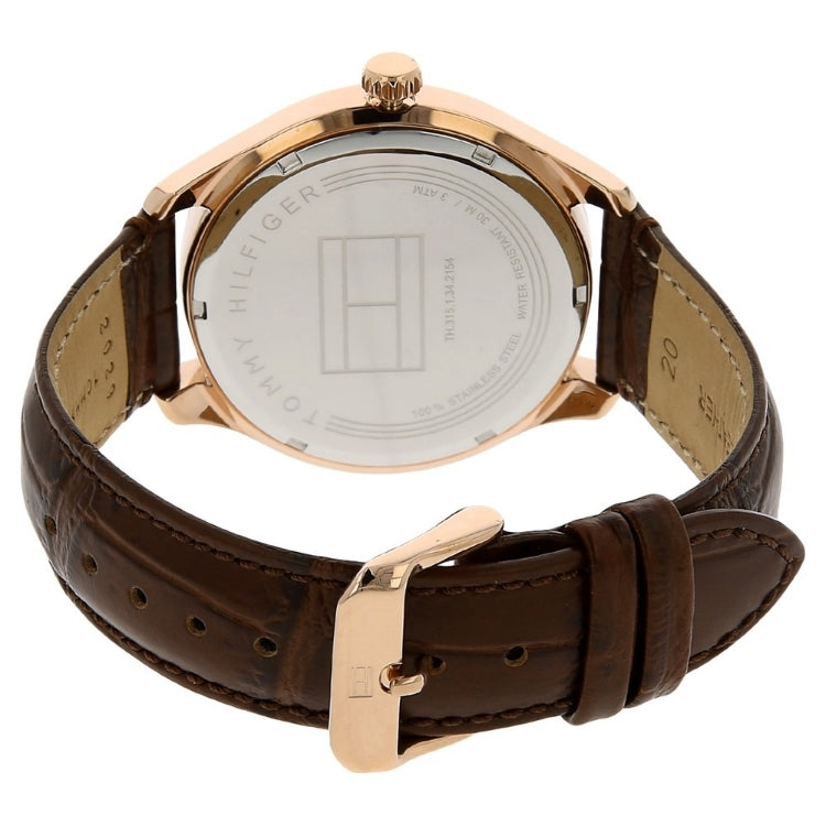  Shop Authentic Tommy Hilfiger Oliver Chronograph White Dial Brown Leather Strap Watch for Men - 1791306 - Luxxuri