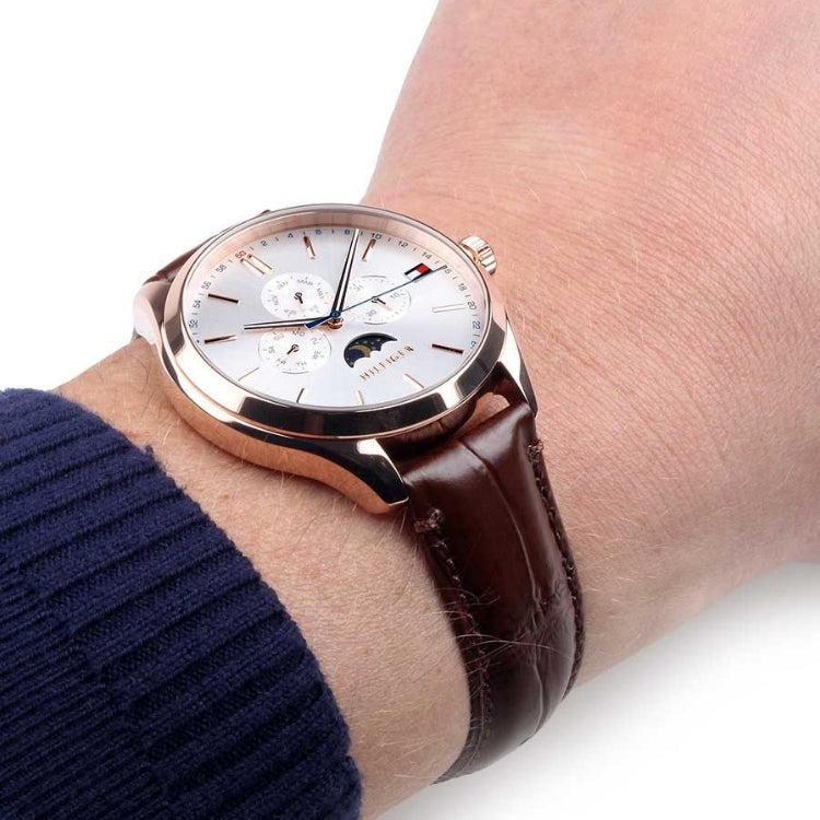  Shop Authentic Tommy Hilfiger Oliver Chronograph White Dial Brown Leather Strap Watch for Men - 1791306 - Luxxuri
