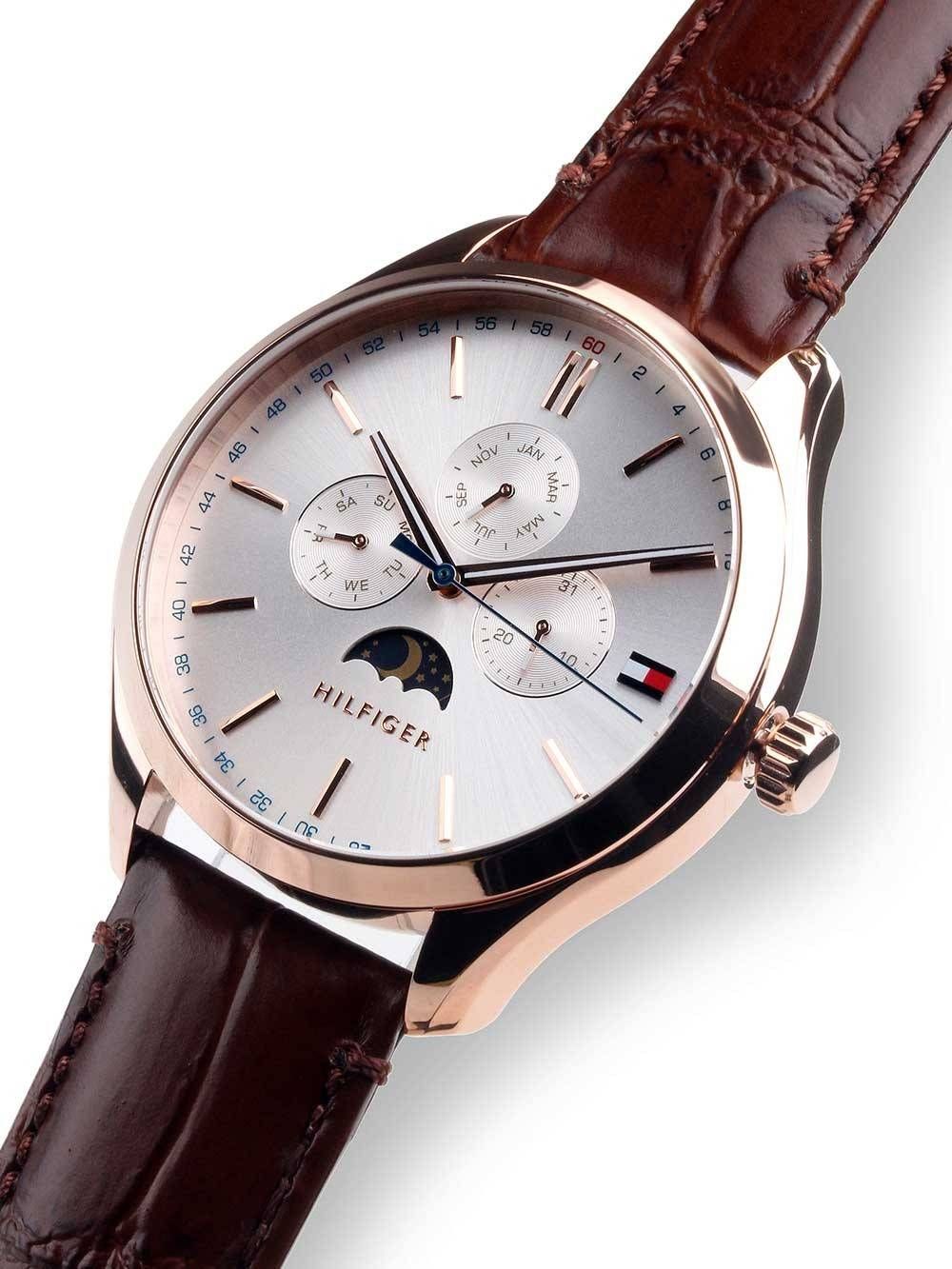  Shop Authentic Tommy Hilfiger Oliver Chronograph White Dial Brown Leather Strap Watch for Men - 1791306 - Luxxuri