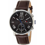  Shop Authentic Tommy Hilfiger Aiden Quartz Black Dial Brown Leather Strap Watch for Men - 1791309 - Luxxuri